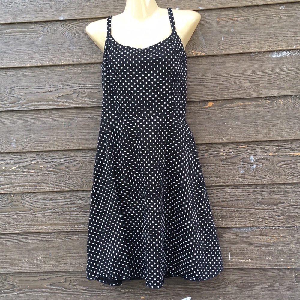 K & Company black dress with white polka dots